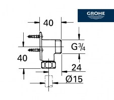 MEDIDAS CODO CONEXION MURAL GROHE